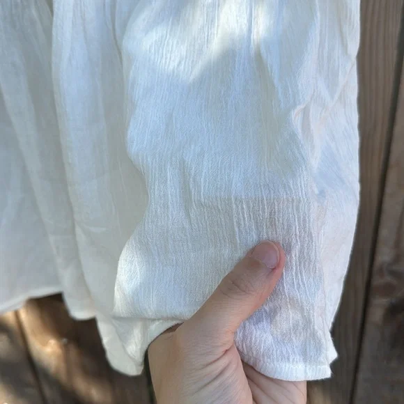 Reformation Chicago Dress White Tiered Maxi Midi Open Back Tie 1/2 Sleeve 0/XS - Picture 6 of 12